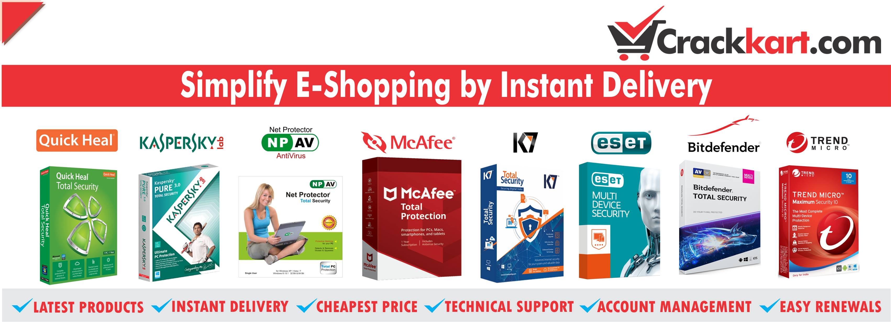 Crackkart: Buy Antivirus/Software get instant delivery online in few seconds.