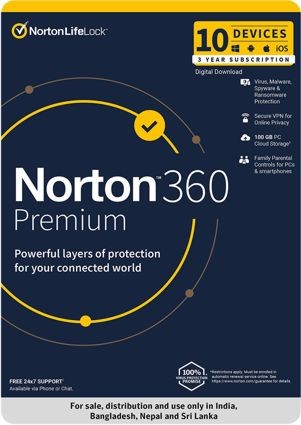  Norton 360 Premium 10 Users 3 Year 