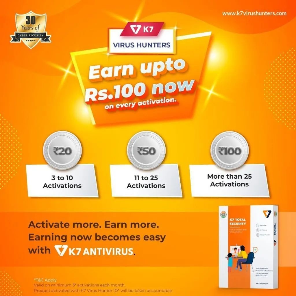 Activate More Earn More with K7 Total Security 