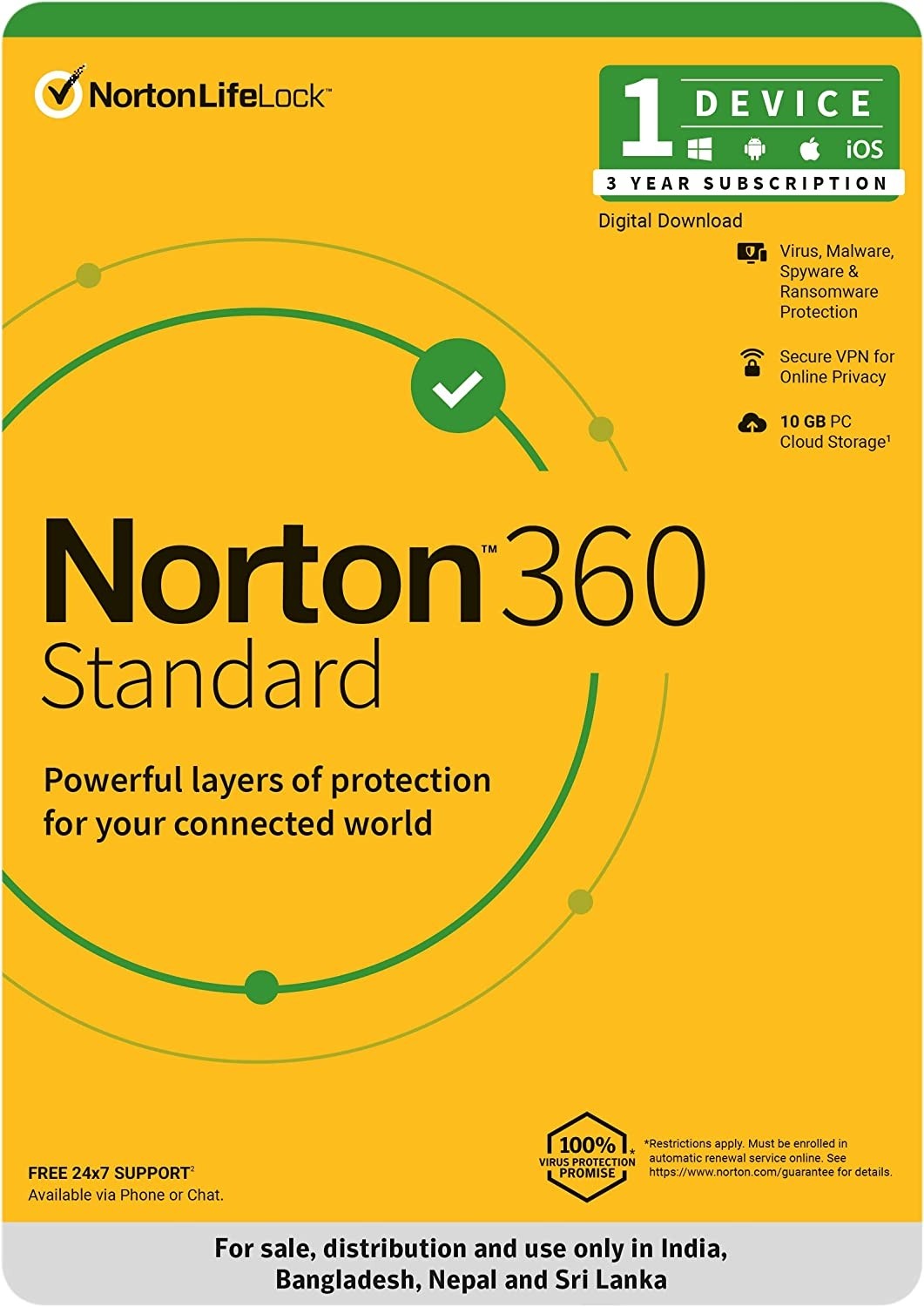  Norton 360 Standard 1 User 3 Years 