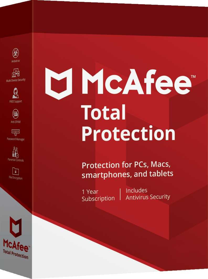  McAfee Total Protection 1 PC 1 Year 